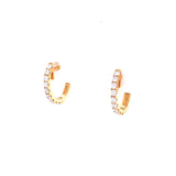 Yellow Gold Diamond Hoops Earrings, Gold Jewellery Sydney Australia