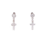 Dangling Diamond Cross Earrings, Gold Jewellery Sydney Australia