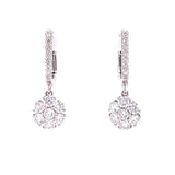 Diamond Dangling Circle Earrings, Gold Jewellery Sydney Australia