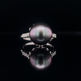 Pearl With Side Diamond Ring, Gold Jewellery Sydney Australia
