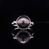 Tapered Diamond Pearl Ring, Gold Jewellery Sydney Australia