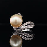 Double Swirl Pearl Ring, Gold Jewellery Sydney Australia