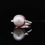 Ruby Pearl Diamond Ring, Gold Jewellery Sydney Australia