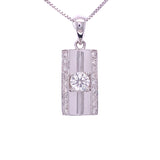 White Diamond Rectangle Pendant, Gold Jewellery Sydney Australia
