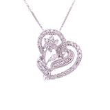 Floral Heart Swirl Diamond Pendant, Gold Jewellery Sydney Australia