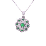 Jade And Diamond Flower Pendant, Gold Jewellery Sydney Australia