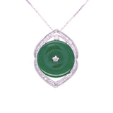Diamond Jade Coin Pendant, Gold Jewellery Sydney Australia