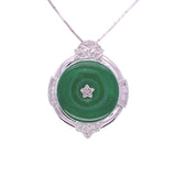 Classic Jade Coin And Diamond Pendant, Gold Jewellery Sydney Australia