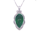 Diamond And Etched Jade Pendant, Gold Jewellery Sydney Australia