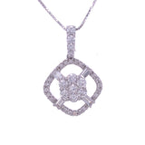 Square Bespoke Diamond Pendant, Gold Jewellery Sydney Australia