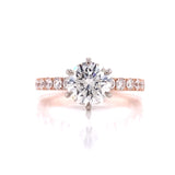 Rose Gold Six Prong Engagement Ring, Sydney Engagement Ring