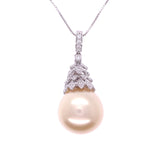 Nature Diamond Pearl Pendant, Gold Jewellery Sydney Australia