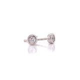 White Gold Bezel Diamond Earring Studs Medium, Gold Jewellery Sydney Australia