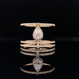 Yellow Aspire Pear Diamond Dress Ring, Gold Jewellery Sydney Australia