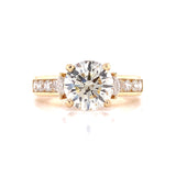 Yellow Gold Three Stone Channel Engagement Ring Setting, Sydney Engagement Ring