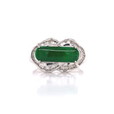 Double Circle Jade Diamond Ring, Gold Jewellery Sydney Australia