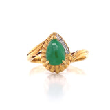 Pear Halo Jade Diamond Ring, Gold Jewellery Sydney Australia