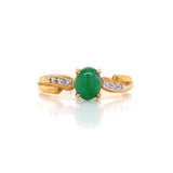 Four Prong Jade Diamond Ring, Gold Jewellery Sydney Australia