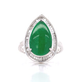Pear Shape Jade Diamond Ring, Gold Jewellery Sydney Australia