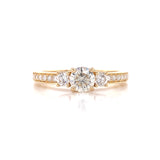 Yellow Gold Round Three Stone Engagement Ring, Sydney Engagement Ring