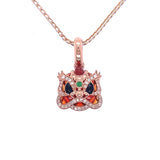Rose Dancing Lion Pendant, Gold Jewellery Sydney Australia