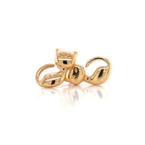 Yellow Gold Cat Earring, Gold Jewellery Sydney Australia