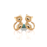 Yellow Gold Cat Earring, Gold Jewellery Sydney Australia