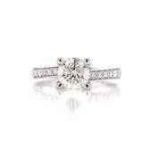 Four Prong Curved Round Cut Diamond Engagement Ring, Sydney Engagement Ring
