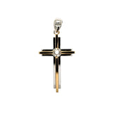 Two Tone Rose Cut Cross Pendant, Gold Jewellery Sydney Australia