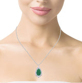 Jade And Diamond Pear Pendant, Gold Jewellery Sydney Australia