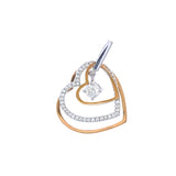 18k white and rose gold heart pendant, Gold Jewellery Sydney Australia