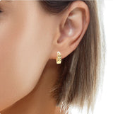 Thick Geometric Hoop Earrings, Gold Jewellery Sydney Australia