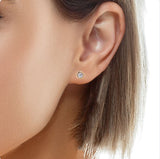 Yellow Gold Bezel Diamond Earring Studs Small, Gold Jewellery Sydney Australia