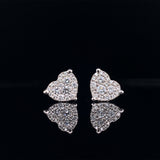 18k white gold diamond heart earrings, Gold Jewellery Sydney Australia