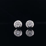 18k white gold floral diamond studs, Gold Jewellery Sydney Australia