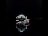 Double Shank Pearl Diamond Ring, Gold Jewellery Sydney Australia