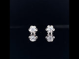 18k white gold diamond stud earrings with floral cut edging video, Gold Jewellery Sydney Australia