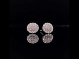 Pink Diamond Double Halo Earrings, Gold Jewellery Sydney Australia
