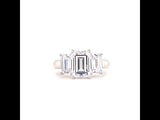 Three stone Emerald Cut Diamond Engagement Ring video, Sydney Engagement Ring