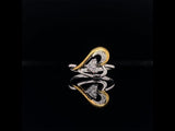 yellow and white gold dazzling heart diamond ring, Gold Jewellery Sydney Australia
