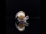 Double Swirl Pearl Ring, Gold Jewellery Sydney Australia