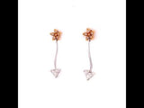 Diamond Floral Heart Earrings, Gold Jewellery Sydney Australia