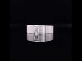 Men's Satin Finish Emerald Cut Diamond Wedding Ring, Sydney Wedding Ring