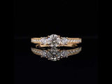 Yellow Gold Round Three Stone Engagement Ring, Sydney Engagement Ring