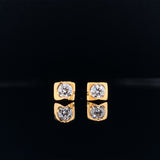 18k yellow gold diamond bezel setting stud earrings, Gold Jewellery Sydney Australia