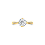 four prong tapered yellow gold diamond ring, Sydney Engagement Ring