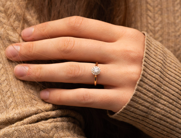 Halo Diamond Engagement Ring Sydney