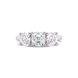 Three Stone Cushion Cut Lab Grown Diamond Ring