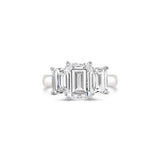 Three Stone Emerald Cut Lab Grown Diamond Engagement Ring