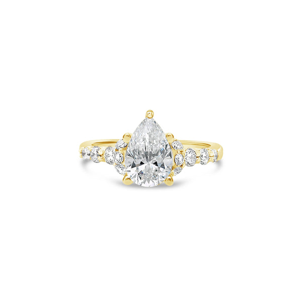 Modern Pear Cut Lab Grown Diamond Engagement Ring